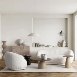 POLTRONA EFFETTO BOUCLE' BIANCO - TECLA