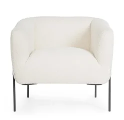 POLTRONA EFFETTO BOUCLE' BIANCO - CLAUDINE