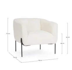 POLTRONA EFFETTO BOUCLE' BIANCO - CLAUDINE