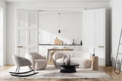 POLTRONA EFFETTO BOUCLE' NATURALE - TECLA