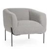 POLTRONA EFFETTO BOUCLE' GRIGIO - CLAUDINE