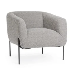 POLTRONA EFFETTO BOUCLE' GRIGIO - CLAUDINE