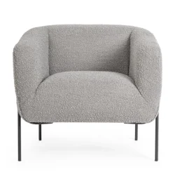 POLTRONA EFFETTO BOUCLE' GRIGIO - CLAUDINE
