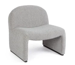 POLTRONA EFFETTO BOUCLE' GRIGIO - BASSILLA