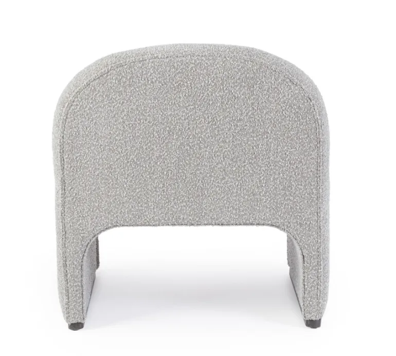 POLTRONA EFFETTO BOUCLE' GRIGIO - BASSILLA