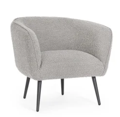 POLTRONA EFFETTO BOUCLE' GRIGIO - AVRIL