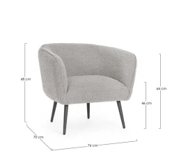 POLTRONA EFFETTO BOUCLE' GRIGIO - AVRIL