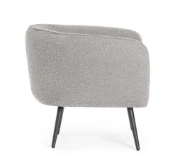 POLTRONA EFFETTO BOUCLE' GRIGIO - AVRIL