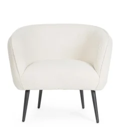 POLTRONA EFFETTO BOUCLE' BIANCO - AVRIL