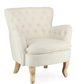 POLTRONA EFFETTO BOUCLE' PANNA - ORLINS