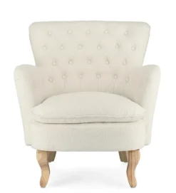 POLTRONA EFFETTO BOUCLE' PANNA - ORLINS