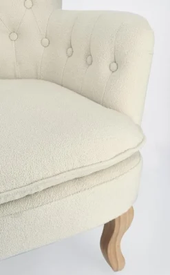 POLTRONA EFFETTO BOUCLE' PANNA - ORLINS