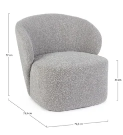 POLTRONA EFFETTO BUCLE' GRIGIO - BABILA