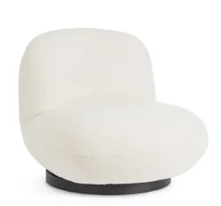 POLTRONA GIREVOLE EFFETTO BOUCLE' BIANCO - MARGOT