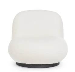 POLTRONA GIREVOLE EFFETTO BOUCLE' BIANCO - MARGOT