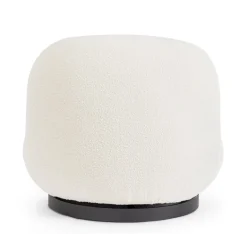 POLTRONA GIREVOLE EFFETTO BOUCLE' BIANCO - MARGOT