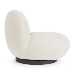 POLTRONA GIREVOLE EFFETTO BOUCLE' BIANCO - MARGOT