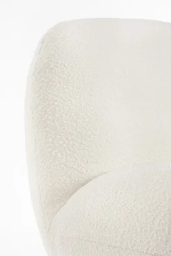 POLTRONA GIREVOLE EFFETTO BOUCLE' BIANCO - MARGOT