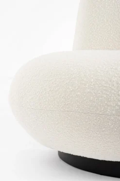 POLTRONA GIREVOLE EFFETTO BOUCLE' BIANCO - MARGOT