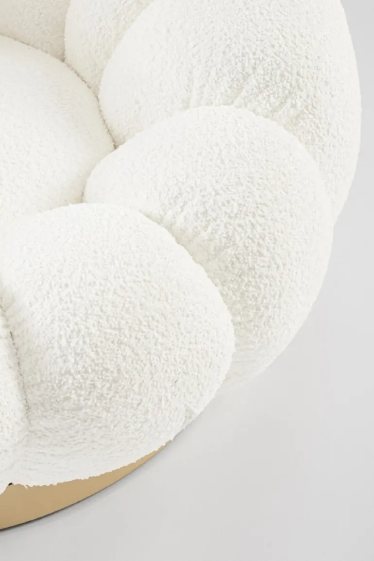 POLTRONA GIREVOLE EFFETTO BOUCLE' BIANCO - FLOREL