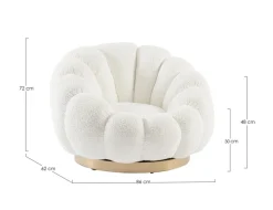 POLTRONA GIREVOLE EFFETTO BOUCLE' BIANCO - FLOREL