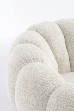 POLTRONA GIREVOLE EFFETTO BOUCLE' NATURALE - FLOREL