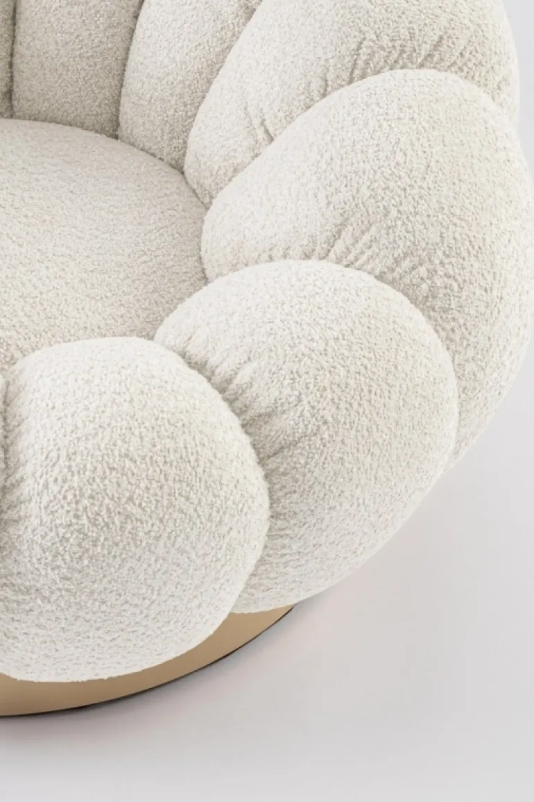 POLTRONA GIREVOLE EFFETTO BOUCLE' NATURALE - FLOREL