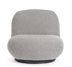 POLTRONA GIREVOLE EFFETTO BOUCLE' GRIGIO - MARGOT