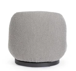 POLTRONA GIREVOLE EFFETTO BOUCLE' GRIGIO - MARGOT