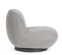 POLTRONA GIREVOLE EFFETTO BOUCLE' GRIGIO - MARGOT