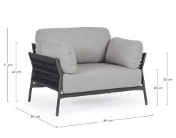 POLTRONA IN ALLUMINIO ANTRACITE QS22/GRAPHITE- PARDIS