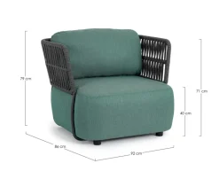 POLTRONA IN ALLUMINIO ANTRACITE - PALMER