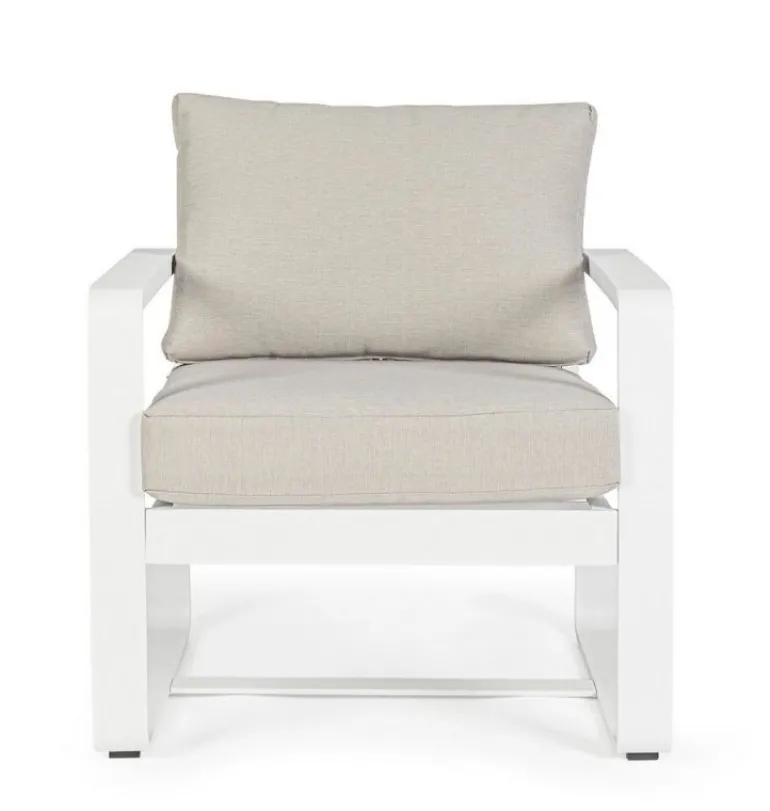 POLTRONA IN ALLUMINIO BIANCO YK11 - MERRIGAN