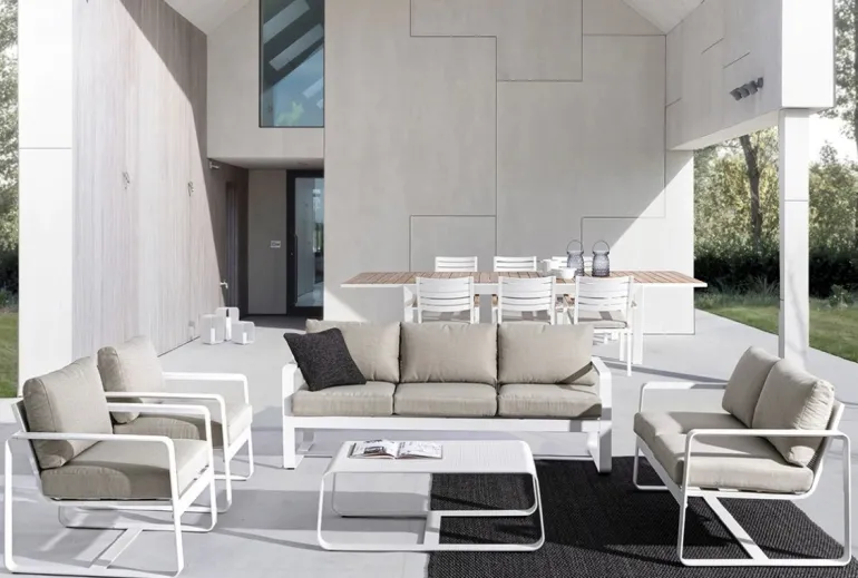 POLTRONA IN ALLUMINIO BIANCO YK11 - MERRIGAN