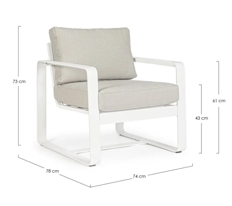 POLTRONA IN ALLUMINIO BIANCO YK11 - MERRIGAN