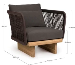POLTRONA IN CORDA PER ESTERNO - XYLIA DARK