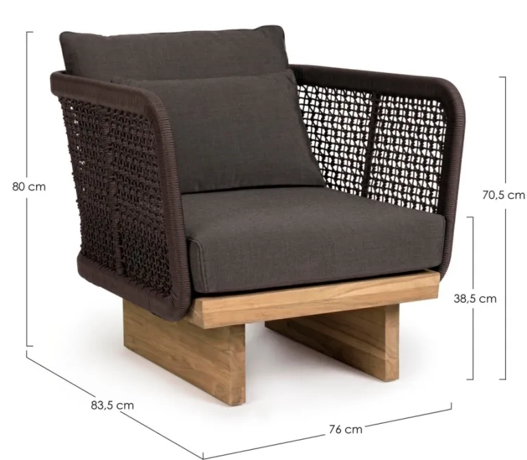 POLTRONA IN CORDA PER ESTERNO - XYLIA DARK