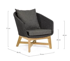 POLTRONA IN CORDA PER ESTERNO ANTRACITE - COACHELLA