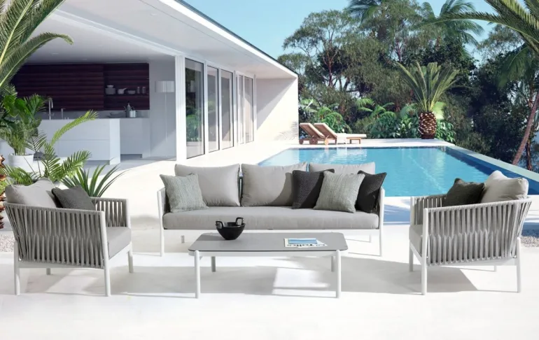 POLTRONA IN CORDA PER ESTERNO BIANCO WG20 - FLORENCIA