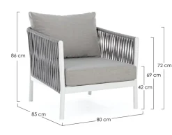 POLTRONA IN CORDA PER ESTERNO BIANCO WG20 - FLORENCIA