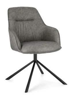 POLTRONA IN ECOPELLE GRIGIA - GRANT