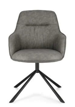 POLTRONA IN ECOPELLE GRIGIA - GRANT