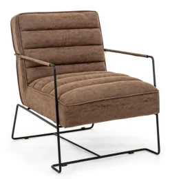 POLTRONA IN ECOPELLE MARRONE - BRIANNA