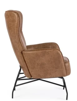 POLTRONA IN ECOPELLE MARRONE - NASIRA