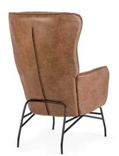 POLTRONA IN ECOPELLE MARRONE - NASIRA