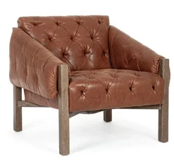 POLTRONA IN ECOPELLE MARRONE - HARRISON