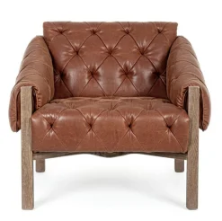 POLTRONA IN ECOPELLE MARRONE - HARRISON