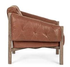 POLTRONA IN ECOPELLE MARRONE - HARRISON