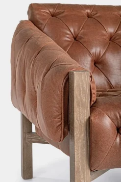 POLTRONA IN ECOPELLE MARRONE - HARRISON