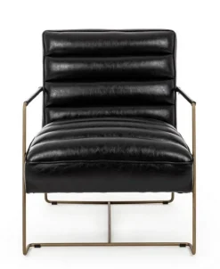 POLTRONA IN ECOPELLE NERA - BRIANNA